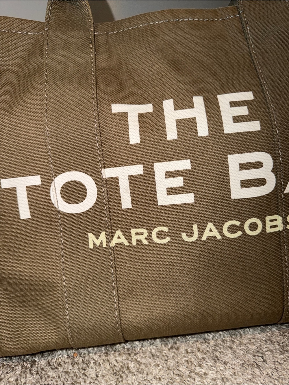Marc Jacobs Olive Canvas Tote with White Logo - Picture 2 of 5
